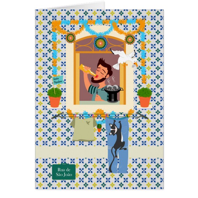 Saint John portugisisk Festa granne Hälsningskort (Framsidan)