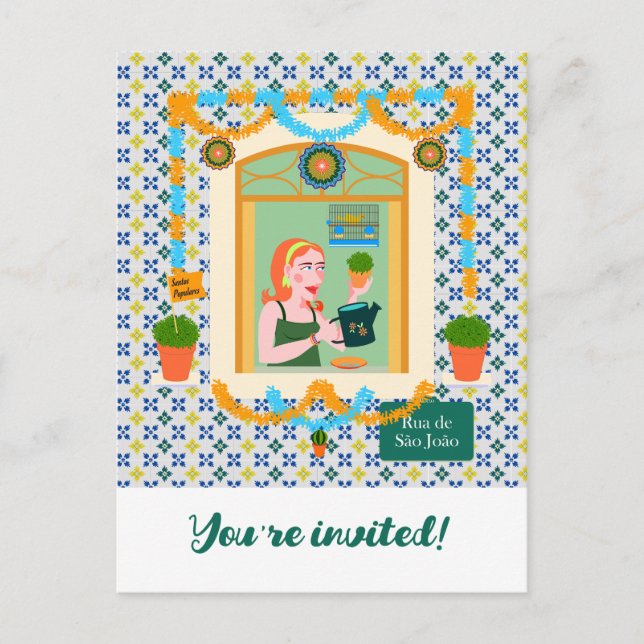 Saint John portugisisk Festa granne Inbjudan Vykort (Framsida)