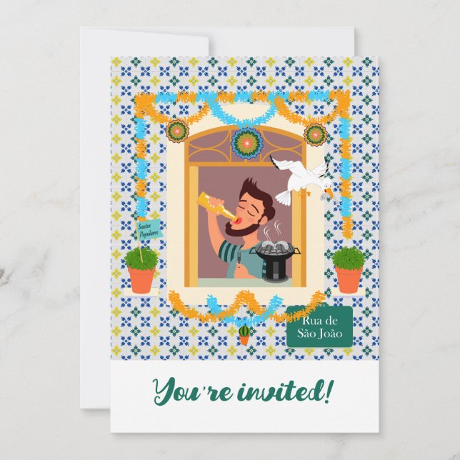 Saint John portugisisk Festa granne Inbjudningar (Framsida)