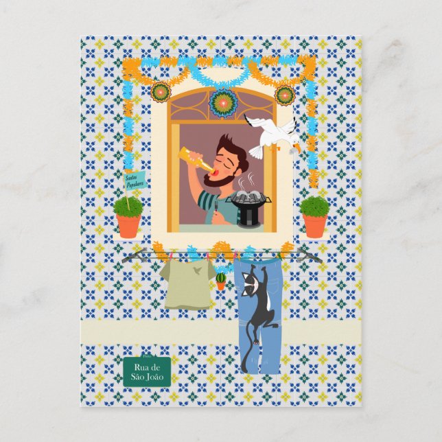 Saint John portugisisk Festa granne Vykort (Framsida)