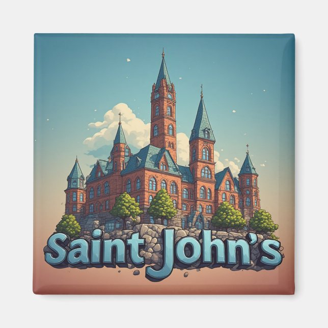 Saint John’s Antigua Resminner 🗺️ Magnet (Framsidan)