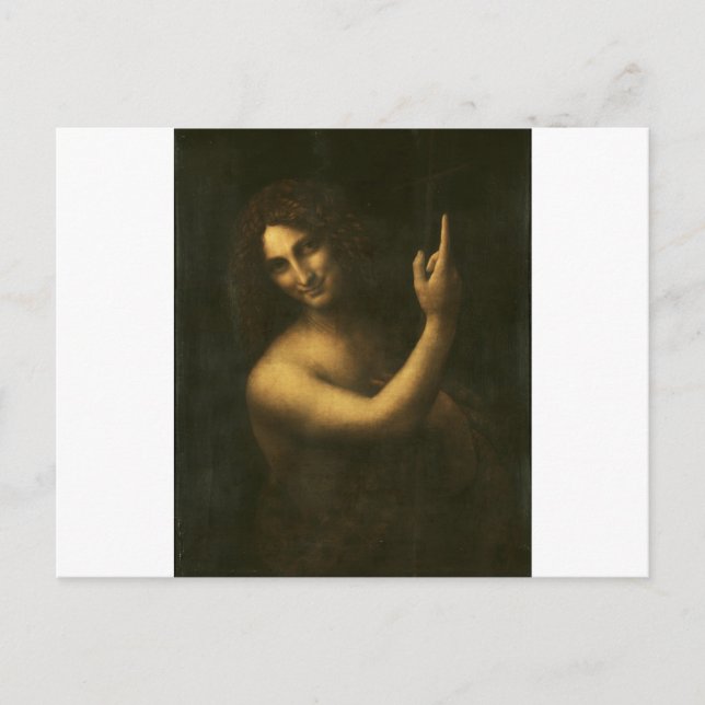Saint John the Baptist by Leonardo da Vinci Vykort (Framsida)