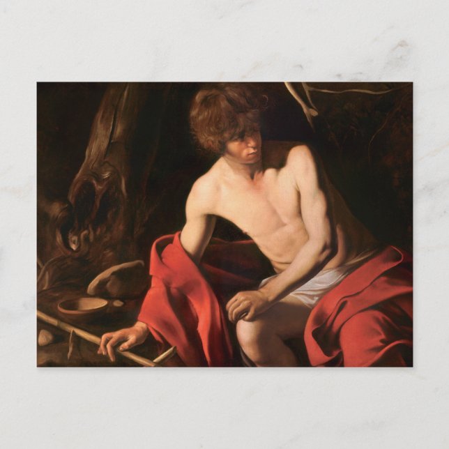 Saint John The Baptist - Caravaggio Vykort (Framsida)
