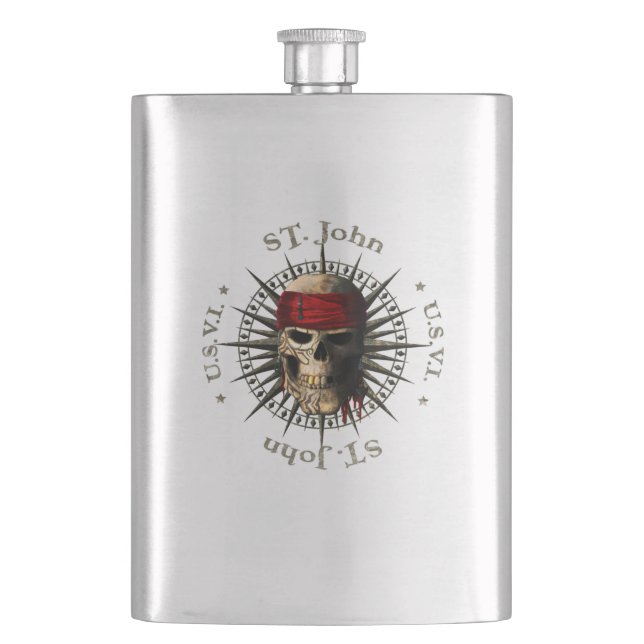 Saint John USVI Pirat Skull Fickplunta (Framsidan)