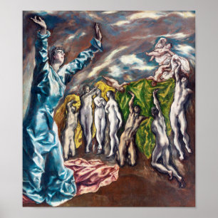 Saint John-visionen El Greco Poster