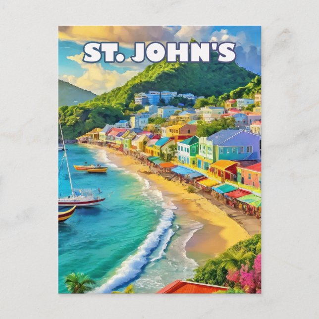 Saint John's, a sparkling jewel of the Caribbean Vykort (Framsida)