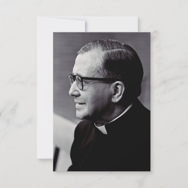 Saint Josemaria Escriva Premium Holy Card Tack Kort (Framsida)