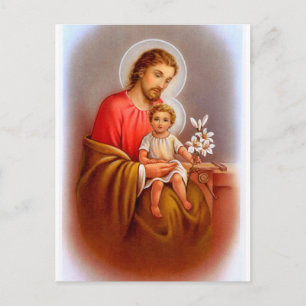 "Saint Joseph fjostdag" "lilla helgon av vår" Vykort