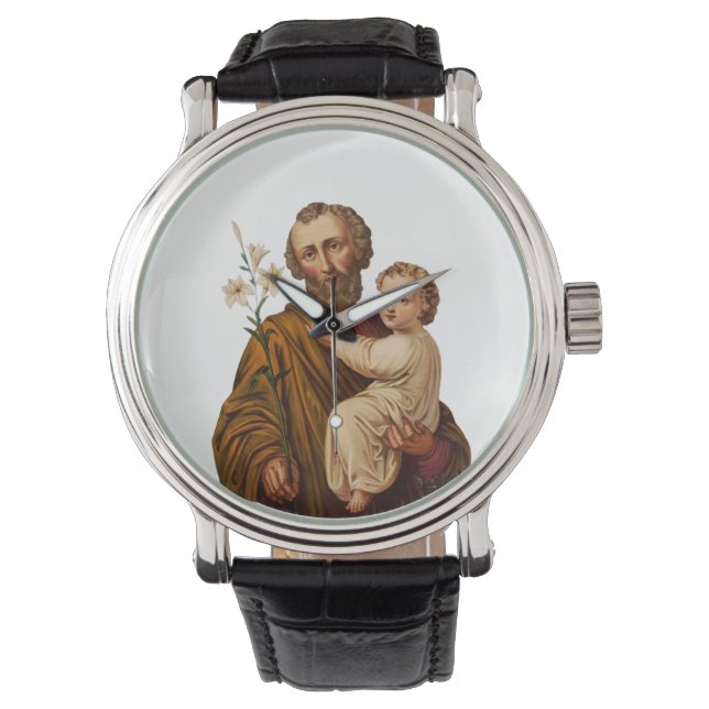Saint Joseph Guardian från Heligans familj Armbandsur (Framsida)
