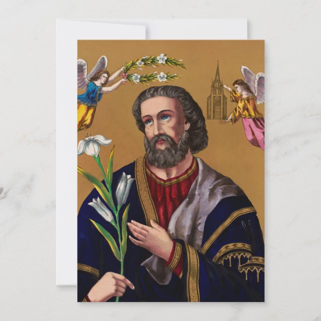 Saint Joseph Guardian från Heligans familj Julkort (Framsida)