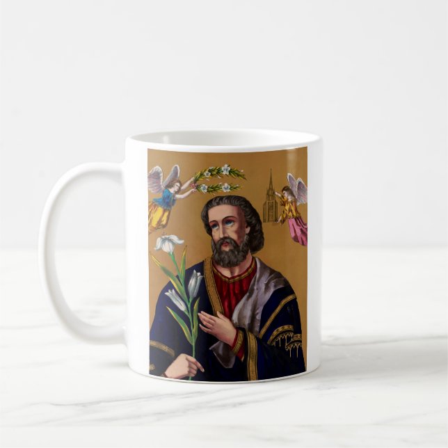 Saint Joseph Guardian från Heligans familj Kaffemugg (Vänster)