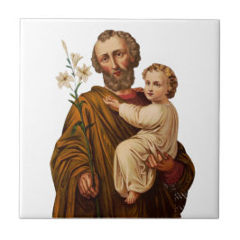 Saint Joseph Guardian från Heligans familj Kakelplatta