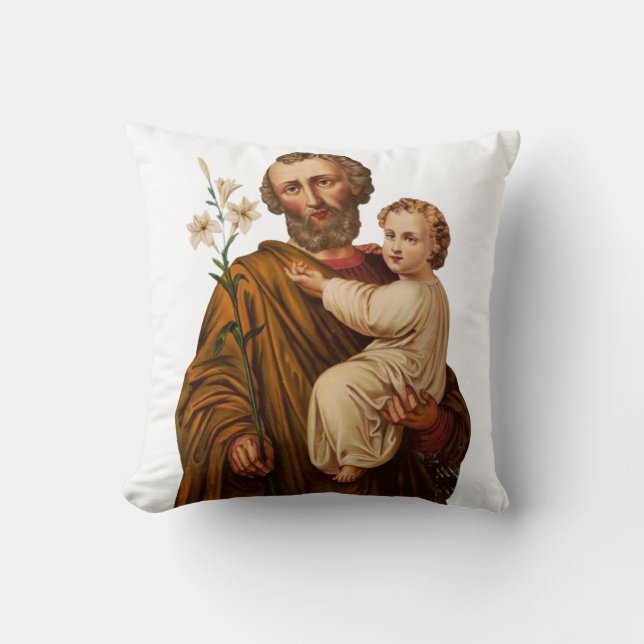 Saint Joseph Guardian från Heligans familj Kudde (Framsida)