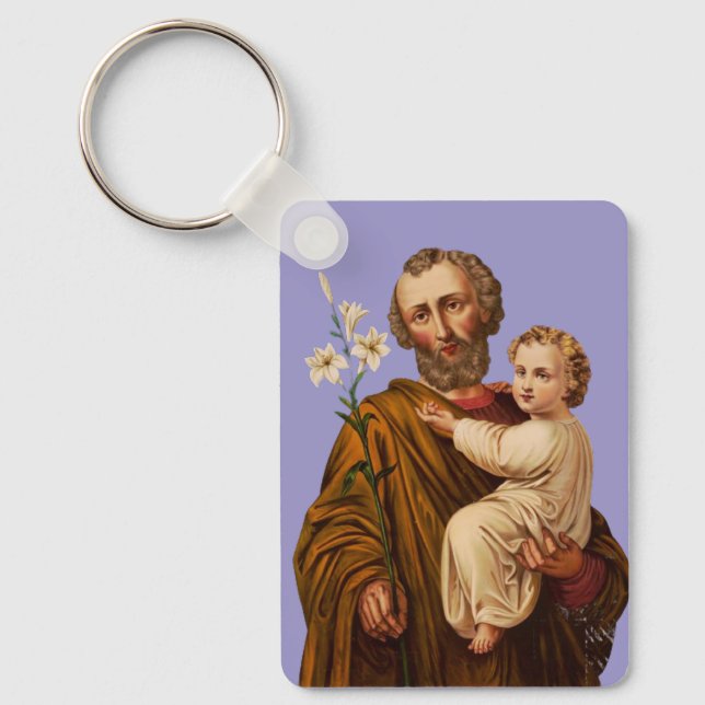Saint Joseph Guardian från Heligans familj Nyckelring (Framsida)