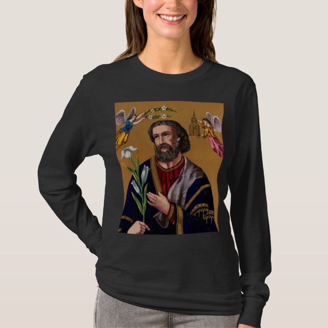 Saint Joseph Guardian från Heligans familj T Shirt (Framsida)