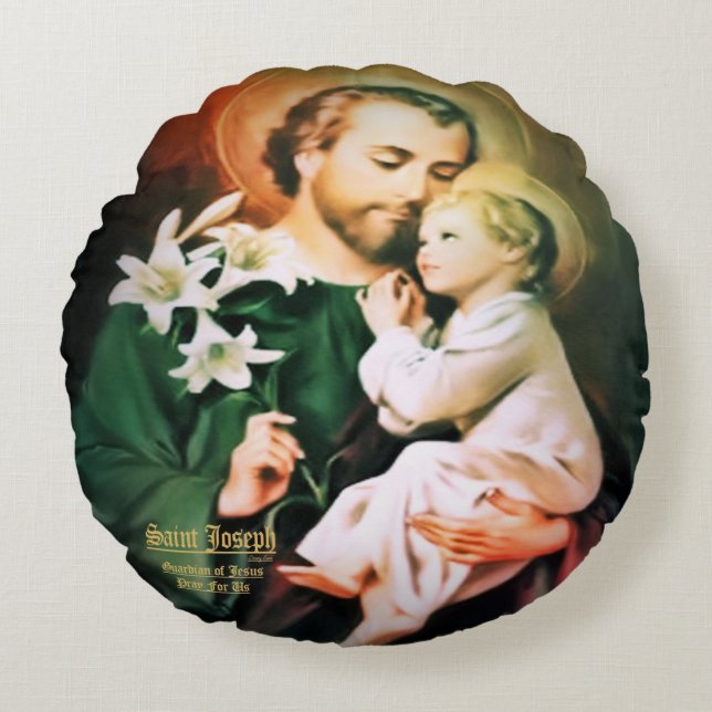 Saint Joseph Guardian från Jesus Dekorativ kudde (Framsidan)