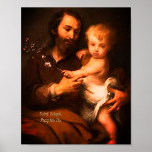 Saint Joseph med Kristus Child Poster