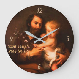 Saint Joseph med Kristus Child Stor Klocka