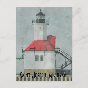 Saint Joseph Michigan Lighthouse Postcard Vykort