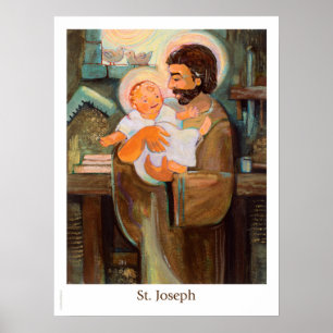Saint Joseph och Baby Jesus poster