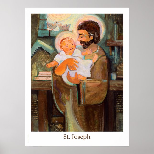 Saint Joseph och Baby Jesus poster (Framsidan)