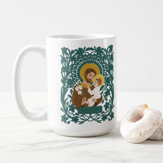 Saint Joseph och Child Jesus Mugg (Med munk)