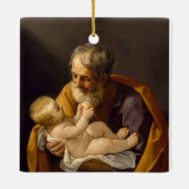 Saint Joseph och Jesus Child Ornament (Baksida)