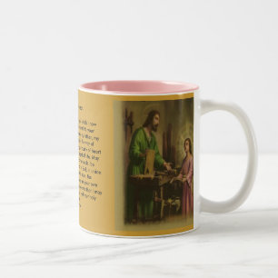 Saint Joseph Prayer Två-Tonad Mugg
