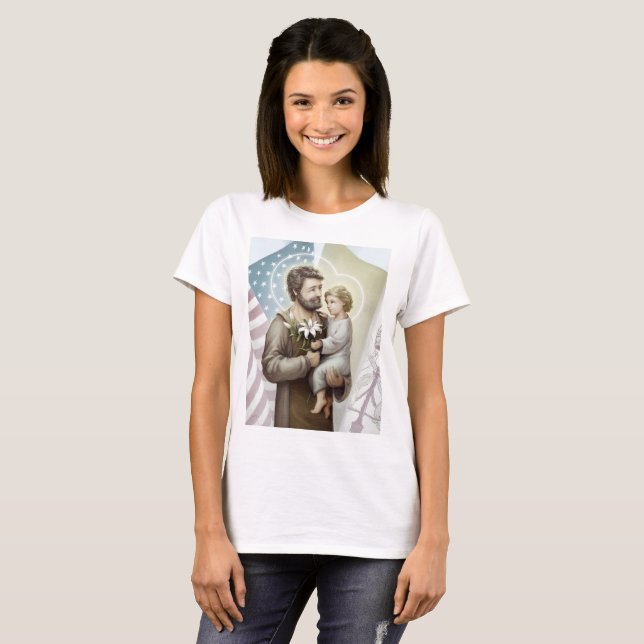 Saint Joseph the Protector Tee Shirt (Hel framsida)