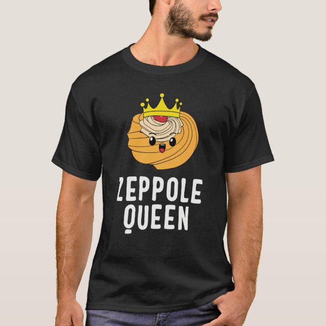 Saint Joseph's Day Zeppole Queen Crown Cute Italia T Shirt (Framsida)