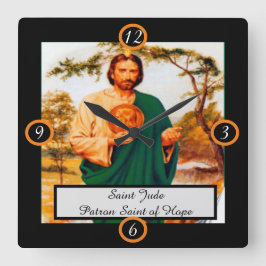 Saint Jude patron saint Fyrkantig Klocka