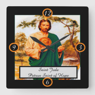 Saint Jude patron saint Fyrkantig Klocka