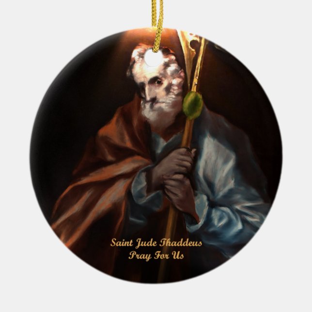 Saint Jude Thaddeus Julgransprydnad Keramik (Framsidan)