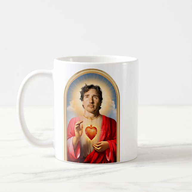 Saint Justin Trudeau Prayer Kaffemugg (Vänster)