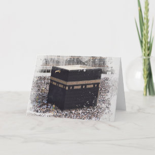 Saint Kaaba, Masjid Al Haram, vattenfärgsillustra Kort