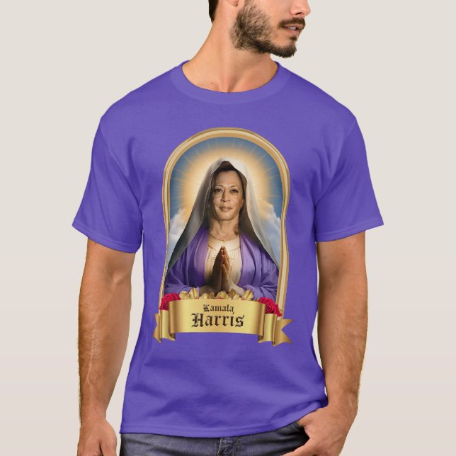 Saint Kamala Harris Devotional Prayer Candle T Shirt (Framsida)