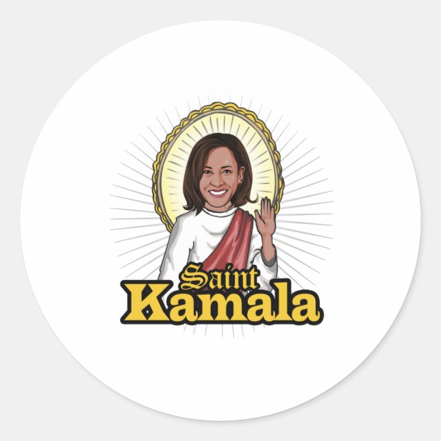 Saint Kamala Runt Klistermärke (Framsida)