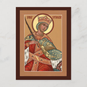Saint Katherine Prayer Card Vykort