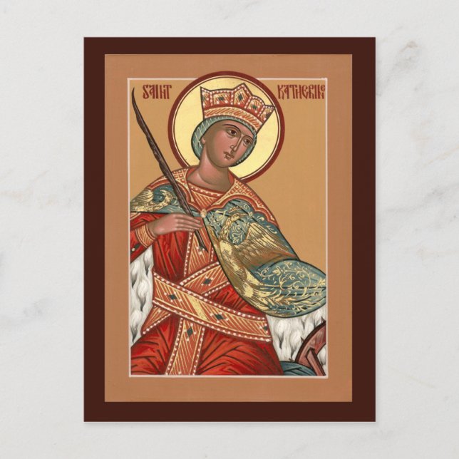 Saint Katherine Prayer Card Vykort (Framsida)