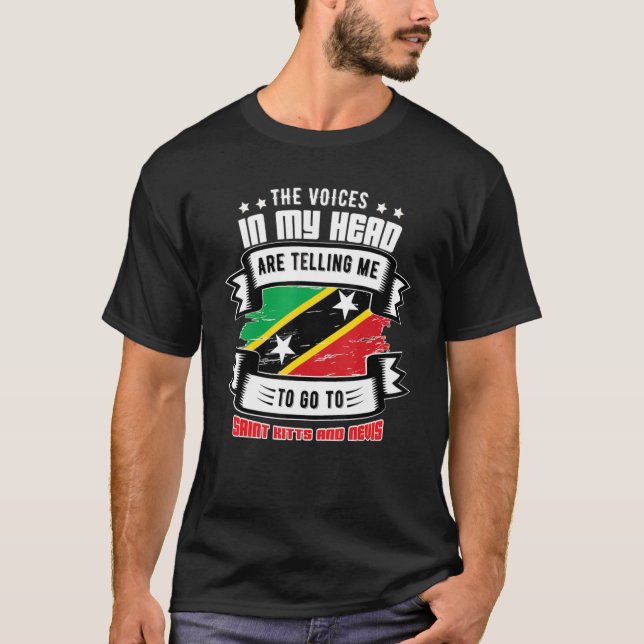 Saint Kitts And Nevis In My Head T Shirt (Framsida)