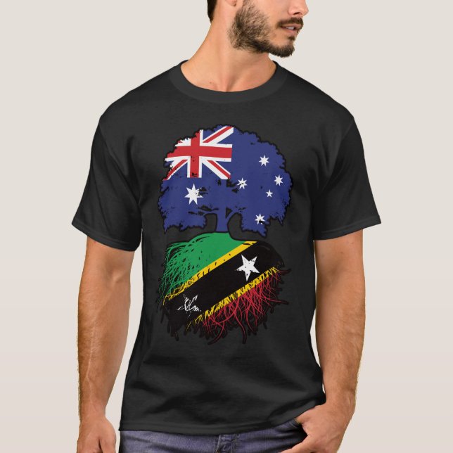 Saint Kitts Kittitian Australien Australien Träd T Shirt (Framsida)