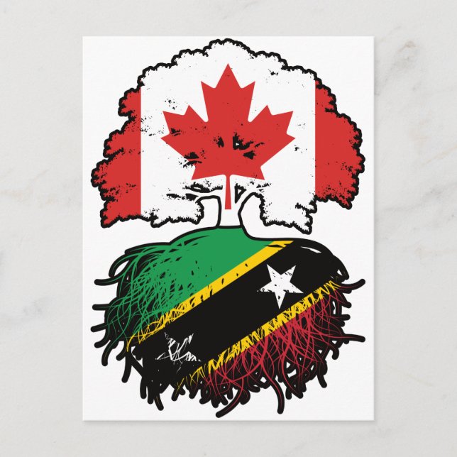 Saint Kitts Kittitian Canadian Canada Träd Roots Vykort (Framsida)