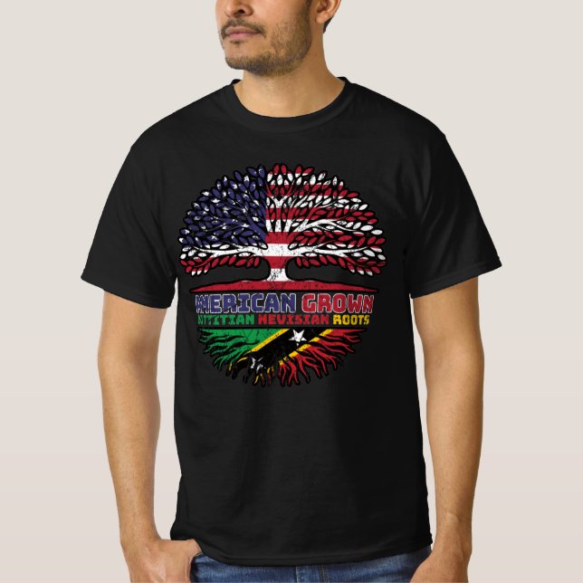 Saint Kitts Nevis Kittitian Nevisian, USA T Shirt (Framsida)