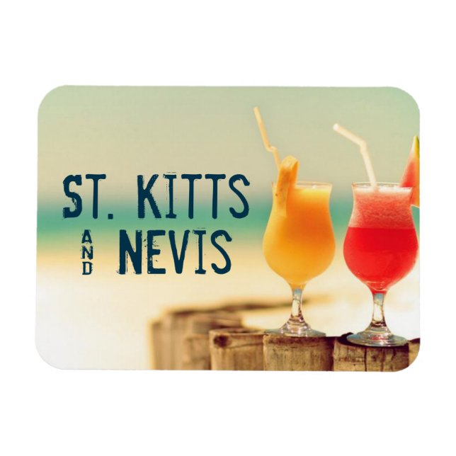 Saint Kitts och Nevis-cocktails Magnet (Horisontell)