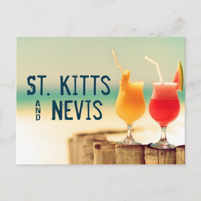 Saint Kitts och Nevis-cocktails Vykort (Framsida)