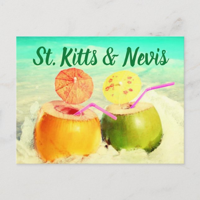 Saint Kitts och Nevis coconuts Vykort (Framsida)