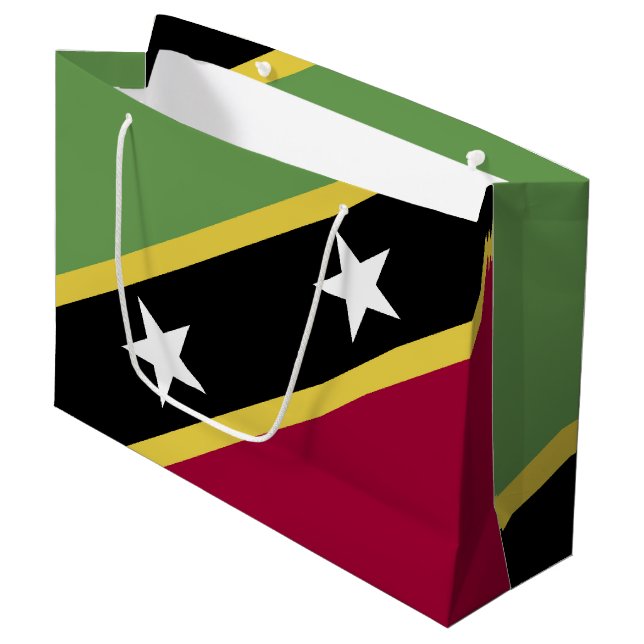 Saint Kitts och Nevis flagga (Framsidan Vinklad)