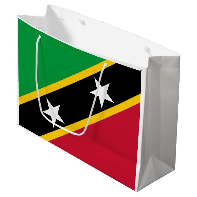 Saint Kitts och Nevis Flagga (Framsidan Vinklad)