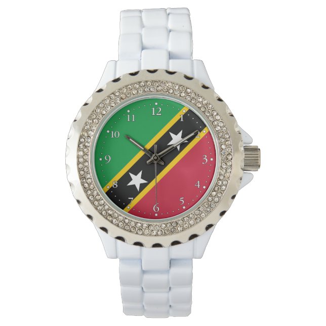 Saint Kitts och Nevis flagga Armbandsur (Framsida)