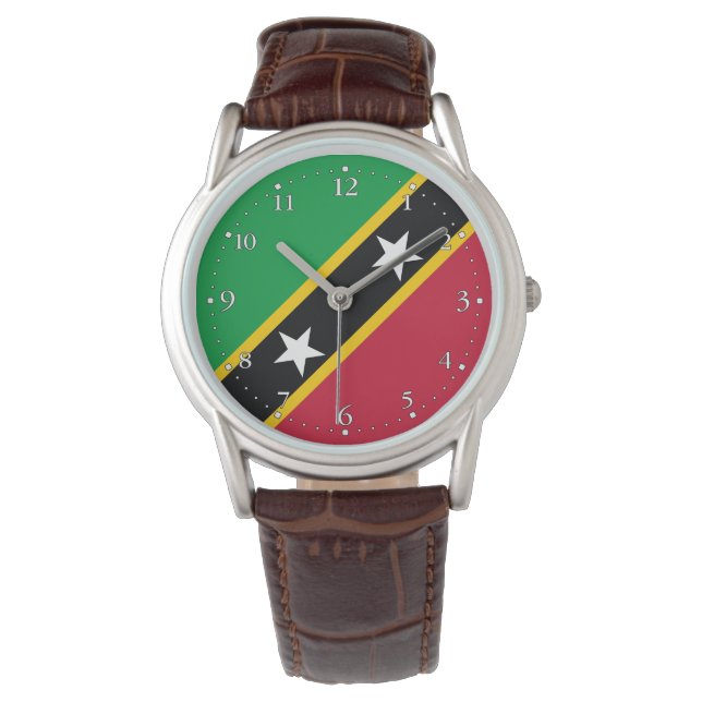 Saint Kitts och Nevis flagga Armbandsur (Framsida)